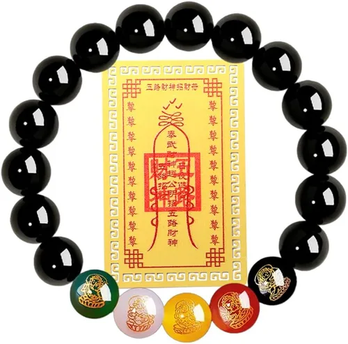 Vista 14 de Pulsera china de la riqueza y la suerte del Feng Shui para mujeres para atraer dinero, riqueza, éxito, pulseras de dinero con cuentas para mujer