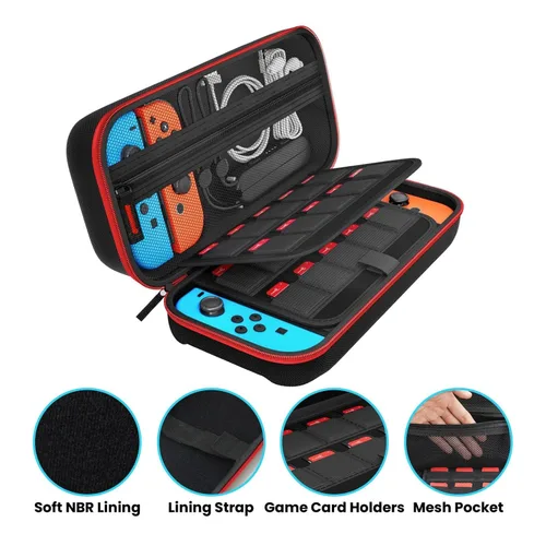 Vista 4 de Pickleball Balls Colors Pattern Protective Hard Shell Travel Carrying Case Pouch for Console & Accessories Switch Carrying Case Compatible with