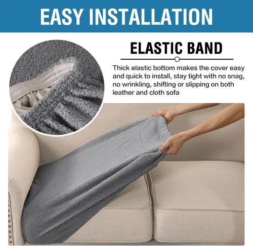 Vista 5 de H.VERSAILTEX Fundas Impermeables para Cojines de Asiento de Sofá, Fundas de Sofá para Asientos, Protectores Antideslizantes para Cojines de Sofá