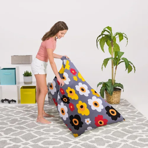 Vista 4 de Posh Creations - Sillón puff para niños, adolescentes y adultos - Silla giratoria grande de 200L