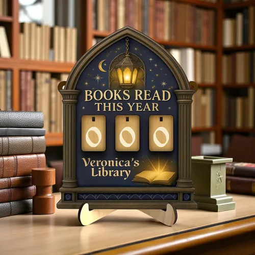 Vista 20 de Rastreador de Lectura de Libros Personalizado, Contador de Libros Leídos Este Año, Decoración de Biblioteca, Letrero de Seguimiento de Libros