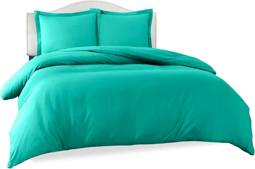 Vista 15 de Clara Clark Funda de edredón de microfibra ultra suave de doble cepillado, funda de edredón con cierre de botón y 2 fundas de almohada, color azul
