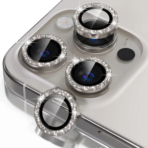 Vista 53 de Misea Compatible con iPhone 16 Pro/iPhone 16 Pro Max, protector de lente de cámara de vidrio templado Ultra-HD, protector de pantalla de anillo Negro