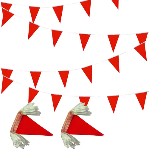 Vista 8 de Banderines negros de 100 pies, banderas colgantes triangulares, decoraciones de fiesta para gran apertura, cumpleaños de niños, carnaval, 60