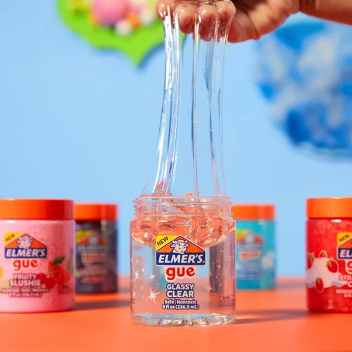 Vista 6 de Elmer's Gue - Slime premezclado, slime transparente y cristalino, ideal para mezclar con complementos, 2 unidades Transparente vidrioso