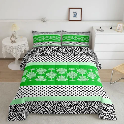 Vista 20 de Juego de ropa de cama individual de piel de cebra, guepardo y leopardo, para niños y adultos, juego de edredón de piel de animales salvajes