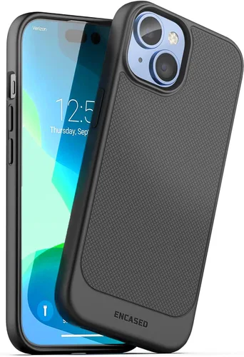 Vista 6 de ENCASED Funda delgada diseñada para iPhone 15 (2023), ultra delgada, flexible, para teléfono (negro mate)
