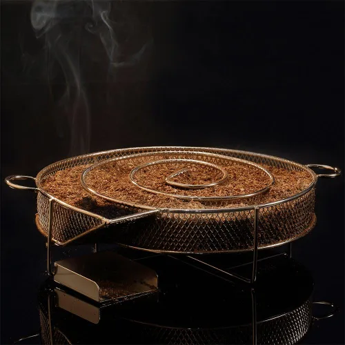 Vista 3 de Realcook - Generador de humo frío de 8 pulgadas, fumar en cualquier parrilla/ahumador de 7 a 8 horas Stainless Steel Cold Smoker Tray Generator