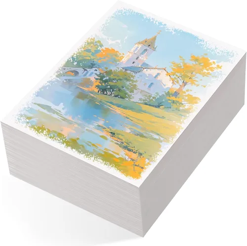 Vista 8 de 240 hojas de papel de acuarela a granel, papel de prensa en frío de 110 lb/230 GSM, papel de color de agua blanca para dibujar tarjetas de regalo