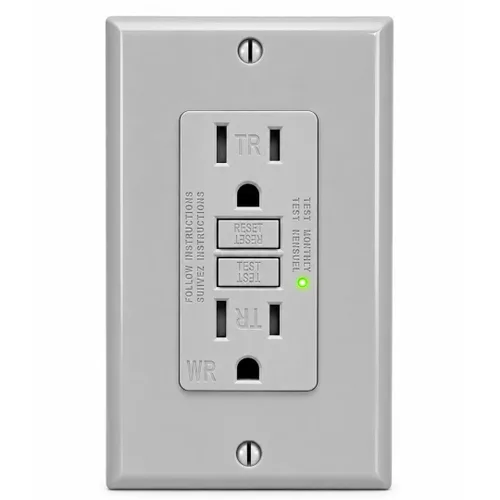 Vista 10 de GFCI Outlet 15A Receptáculo dúplex decorativo resistente a manipulaciones con indicador LED, interruptor de circuito de falla a tierra, protección