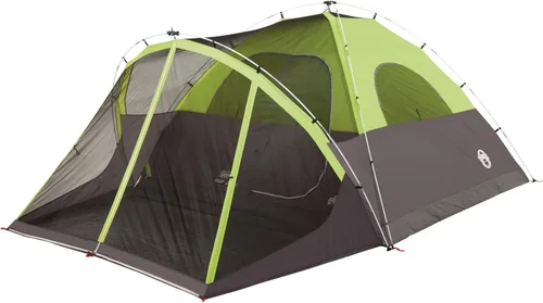 Vista 3 de Coleman Steel Creek 6-Person Tent with Screened Porch & Integrated Rainfly, Weatherproof Tent with Screen Room Sets Up in Minutes, Fits Queen