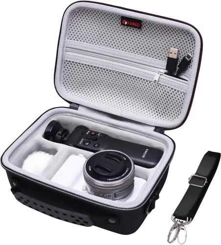 Vista 7 de XANAD Funda rígida para cámara Sony Alpha ZV-E10 / ZV-1 / ZV-1F / ZV-1 II Vlogging con kit de accesorios Vlogger trípode (GP-VPT2 BT) y micrófono