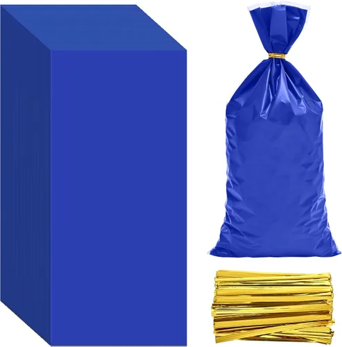 Vista 13 de Lecpeting 100 bolsas de celofán, bolsas de plástico para dulces con lazos giratorios para envoltura de regalo, cumpleaños, boda, baby shower