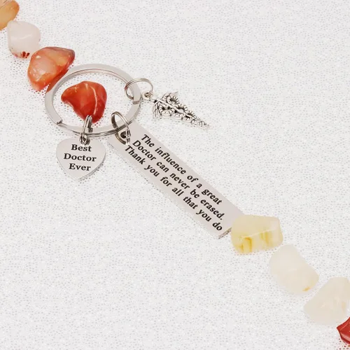 Vista 5 de Kivosliviz Llavero de regalo para hombres, mujeres, médicos, llavero para el día del médico, joyería con dije de Dr
