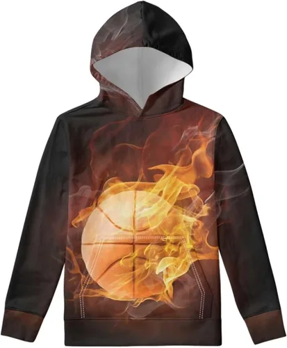 Vista 3 de JEOCODY Sudadera con capucha unisex para niños, lindo suéter de manga larga con bolsillo