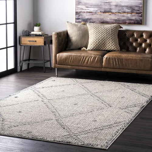 Vista 10 de nuLOOM Blaine - Alfombra de área de diamantes punteados, 4x6, marfil