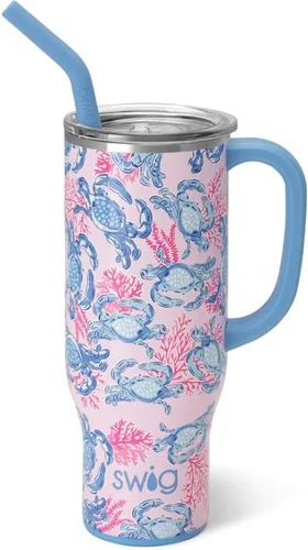 Vista 33 de Swig Life - Taza Mega de 40 onzas, Taza de 40 oz con asa, apta para vasos, apta para lavavajillas, taza aislada extra grande, acero inoxidable