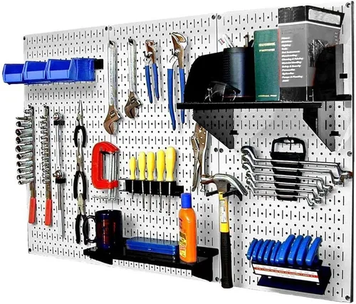 Vista 35 de Organizador de herramienta control de pared 30-wrk-400wb estándar panel perforado mesa de trabajo de metal, 30-WRK-400 BB