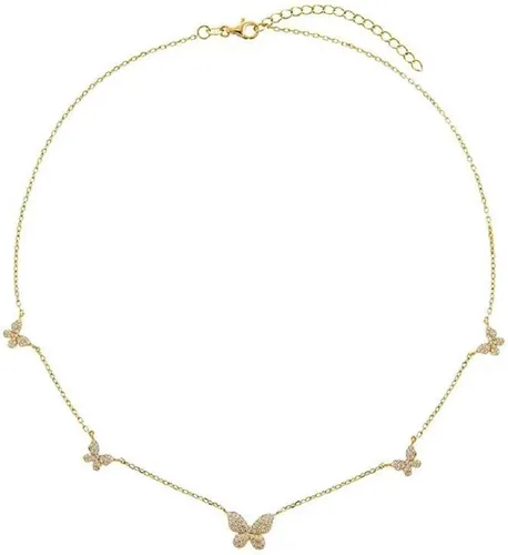 Vista 4 de Collar de mariposa con dije de gargantilla y dije delicado para mujer, joyería para regalos de cumpleaños