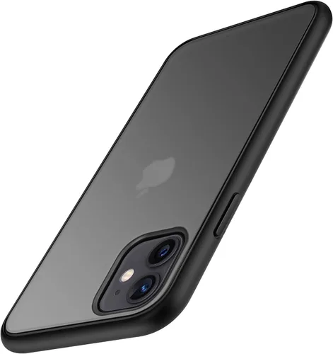 Vista 14 de TENDLIN Compatible con iPhone 11 Pro Funda translúcida mate con parte trasera dura de silicona suave cómoda (negro)