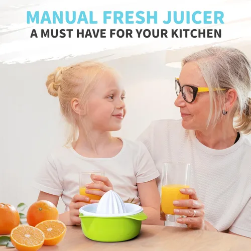 Vista 8 de Exprimidor de cítricos, exprimidor de limón, fruta naranja, exprimidores manuales de mano con boquilla de vertido, 8.5 fl oz