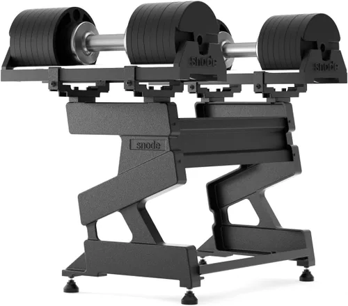 Vista 6 de SNODE Soporte de mancuernas de hierro fundido, soporte ajustable para mancuernas snode (solo soporte)