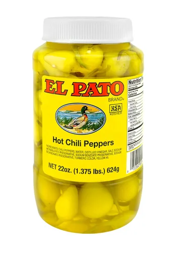 Vista 7 de El Pato Pimientos de chile picante 12oz chiles amarillos en escabeche 11.99 oz Kosher