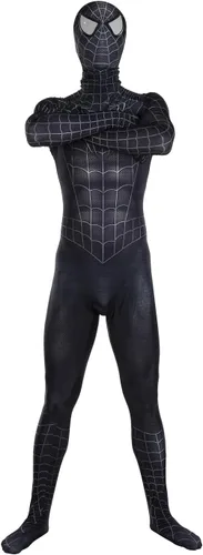 Vista 4 de COGUCI Black Halloween Cosplay Costume Breathable Stretchy Spandex Material Suit for AdultKids