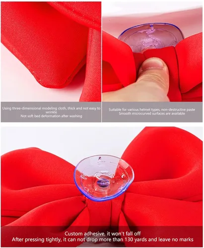Vista 6 de Cascos de Motocicleta con Adorno de Moño Grande Adhesivo, Ornamento de Moño Grande para Motocicletas, Adornos de Moda para Cascos, Parches