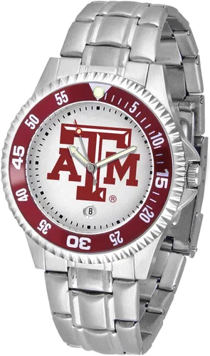 Vista 12 de SunTime Reloj de cuarzo de 1.575 in para hombre, correa de acero inoxidable de 0.787 in, esfera Gameday