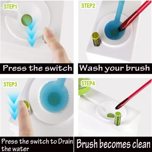Vista 4 de Limpiador de pinceles multifuncional, enjuagador y depurador para pinturas acrílicas, acuarelas y a base de agua - Suministros de arte
