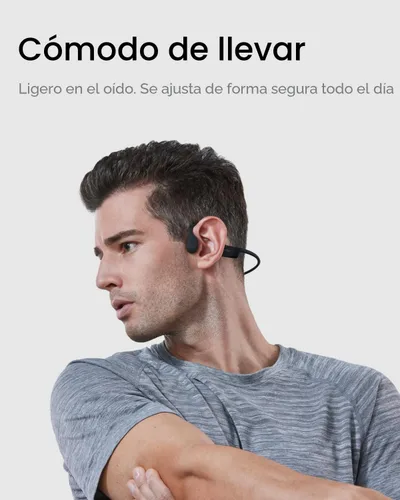 Vista 3 de SHOKZ OpenRun Mini-Bone Conduction Headphones,Open-Ear Bluetooth Wireless Sport Headphones for Running & Workout,Sweat Resistant, Long 8H Negro