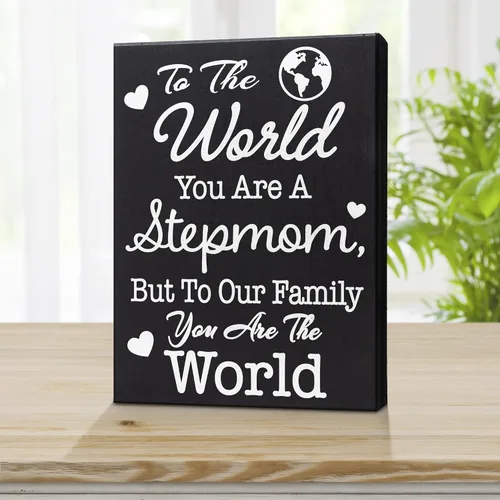 Vista 3 de JennyGems Regalos para madrastra, To the World You Are a Stepmom, But To Our Family You Are the World, regalos para madrastra, regalos