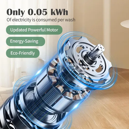 Vista 7 de Lavadora portátil de gran capacidad de 15 L, lavadora portátil con un solo toque para ropa de bebé y artículos pequeños, diseño silencioso y sin