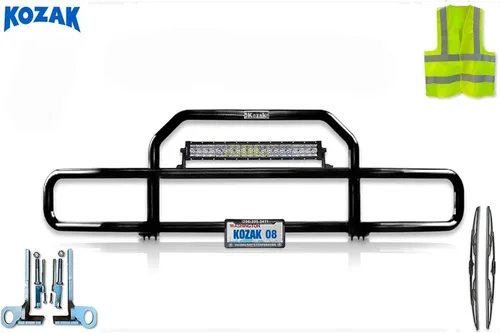Vista 2 de Rejilla frontal negra con cepillo de ciervos y alces con barra LED de 22 pulgadas compatible con el logotipo Kenworth T680 2012-2021 Plus, 2