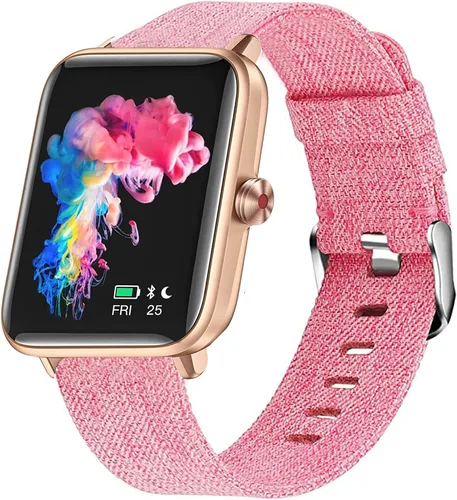 Vista 5 de Lamshaw GT01 - Correa elástica para reloj inteligente, banda elástica para mujer, linda correa de repuesto compatible con Dirrelo GT01 / LETSCOM