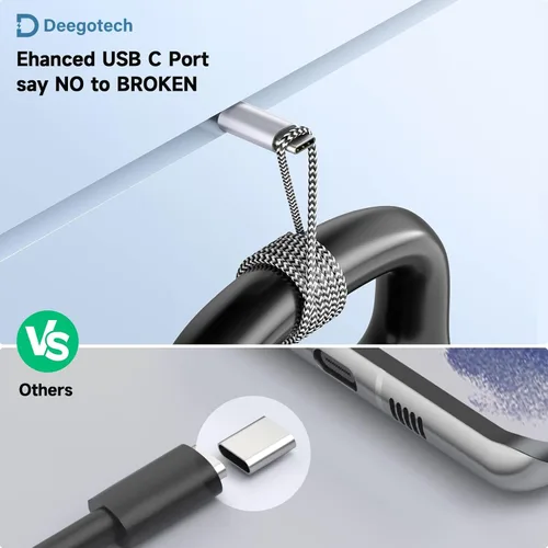 Vista 7 de Cargador tipo C de 10 pies. Cable USB tipo C; cargador rápido compatible con Galaxy S10; cable de carga largo USB tipo C de nailon trenzado