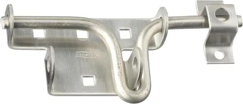 Vista 7 de National Hardware N303-131 - Pestillo de puerta oscilante resistente con protección contra la intemperie, acero inoxidable, bloqueo automático