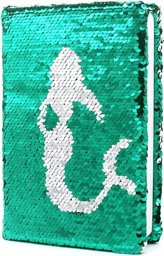 Vista 9 de Diario de lentejuelas para niñas, 8.5 x 5.5 pulgadas, 160 páginas rayadas para niñas y niños, cuaderno reversible de lentejuelas cambiantes