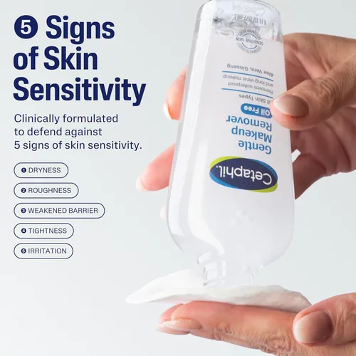 Vista 2 de Desmaquillador suave resistente al agua, 6.0 onzas líquidas, de la marca Cetaphil