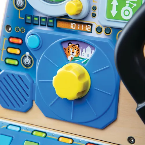 Vista 7 de Melissa & Doug - Tablero interactivo de piloto de jet, cabina de simulación de avión con volante de pilotaje, luces, sonidos, botones e