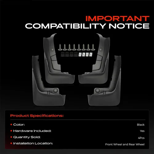 Vista 3 de A-Premium Guardabarros compatibles con BMW X7 2019-2023, no requiere perforación, protectores de lodo con accesorios de hardware, juego de 4