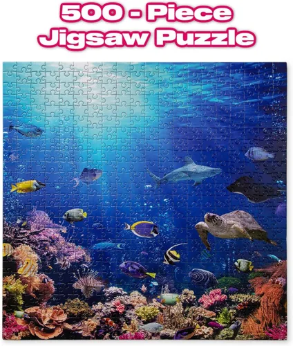 Vista 2 de Under the Sea Coral Reef - Rompecabezas de 500 piezas para adultos y niños Tablero interactivo para el cerebro, juguetes educativos