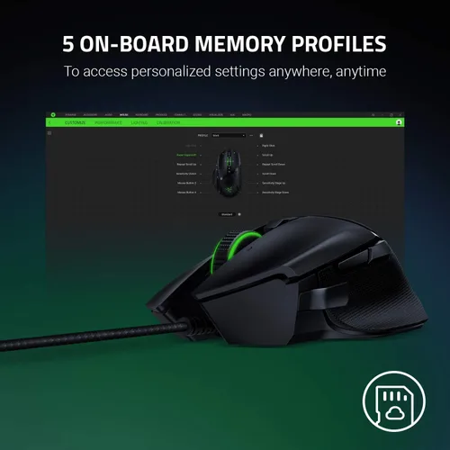 Vista 5 de Razer Basilisk v2 Mouse gamer con cable sensor óptico de 20 K DPI interruptor de mouse para juegos más rápido iluminación Chroma RGB 11 botones