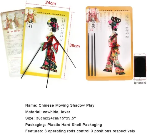 Vista 2 de LimiFas - Marionetas de mano con sombra, 15.0 x 9.6 in, diseño de sombras chinas, Plástico, Diaochan