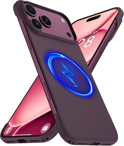 Vista 7 de GRECAZO - Funda magnética delgada sin marco para iPhone 17 Pro Max, color azul