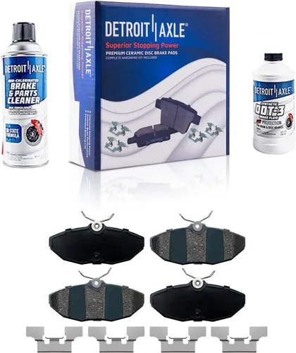 Vista 16 de Detroit Axle - Pastillas de freno para Ford F-150 99-03, 02 Lincoln Blackwood, Pastillas de freno de cerámica delanteras y traseras con repuesto