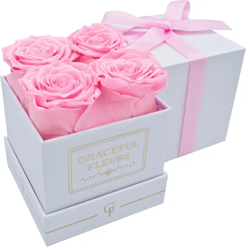 Vista 15 de Graceful Fleurs - Rosas reales de larga duración en una caja durante años, flores frescas preservadas para siempre para cumpleaños, Día de la Madre