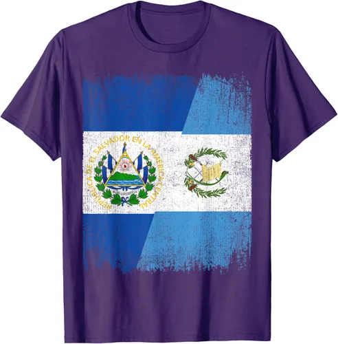 Vista 50 de Camiseta Half El Salvador Bandera de Guatemala con raíces guatemaltecas