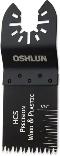 Vista 2 de Oshlun MMC-1003 1-1/3-Inch Precision Japan HCS Oscillating Tool Blade with Quick-Fit Arbor for Standard and Quick Change Tools, 3-Pack